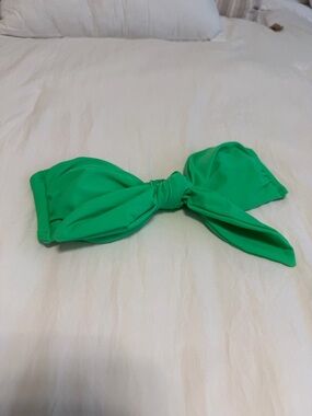 aerie Lime Green Knot Front Bandeau Bikini Top